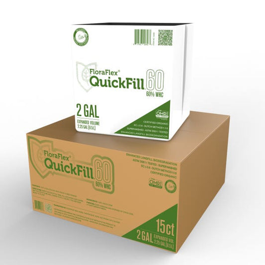 Floraflex 2 Gallon Quickfill Bag, Expandable Organic Coco Coir, 60% WHC - Box of 15