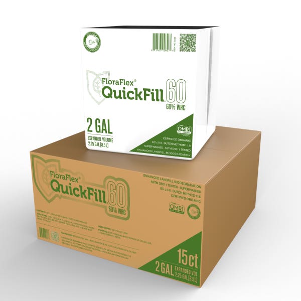 Floraflex 2 Gallon Quickfill Bag, Expandable Organic Coco Coir, 60% WHC - Pallet of 1,380