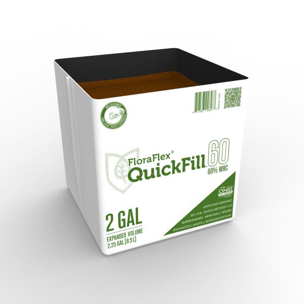 Floraflex 2 Gallon Quickfill Bag, Expandable Organic Coco Coir, 60% WHC - Pallet of 1,380