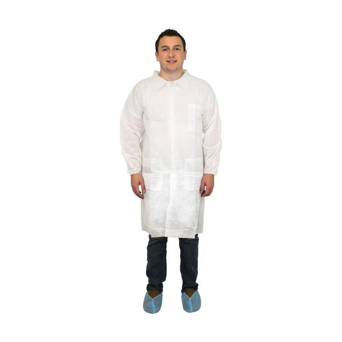 The Safety Zone M1734-S-E/W Polypropylene Lab Coat