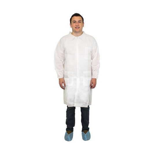 The Safety Zone M1734-S-E/W Polypropylene Lab Coat