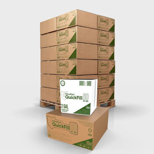 Floraflex 2 Gallon Quickfill Bag, Expandable Organic Coco Coir, 60% WHC - 1/2 Pallet - 690 units